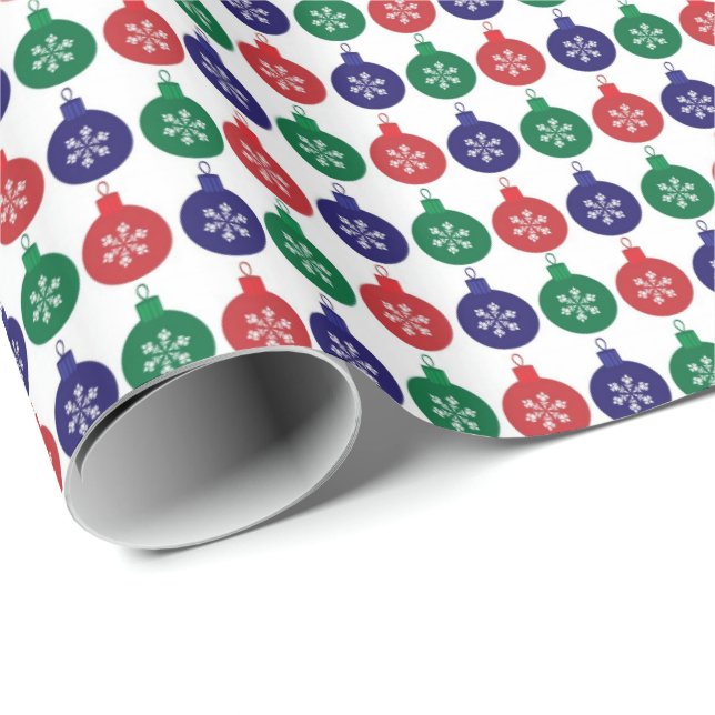 Farbenfrohe Weihnachtsbaummuster  Geschenkpapier (Rolleneckpunkt)