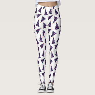 Farbenfrohe Weihnachtsbaummuster Leggings