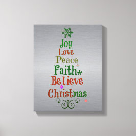 Farbenfrohe Weihnachtsbaumwörter Leinwanddruck