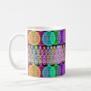 Farbenfrohe Weihnachtsbeleuchtung Kaffeetasse