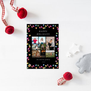 Farbenfrohe Weihnachtsbeleuchtung Mehrere Fotos Feiertagskarte