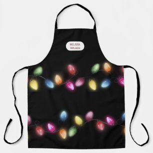 Farbenfrohe Weihnachtsbeleuchtung Monogram Schürze