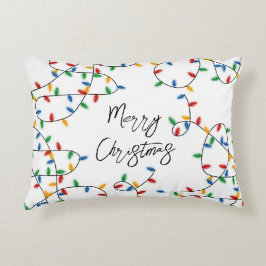 Farbenfrohe Weihnachtsbeleuchtung Muster Dekokissen