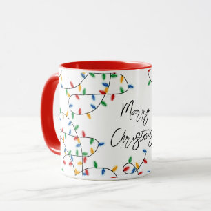 Farbenfrohe Weihnachtsbeleuchtung Muster Tasse