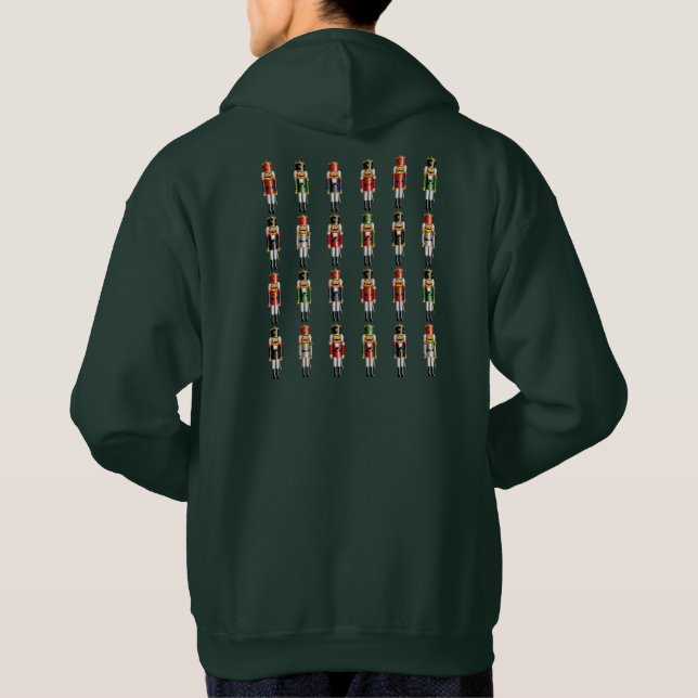 Farbenfrohe Weihnachtscreme-Spielzeugsoldaten Hoodie (Rückseite)