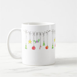 Farbenfrohe Weihnachtsdekorationen Kaffeetasse