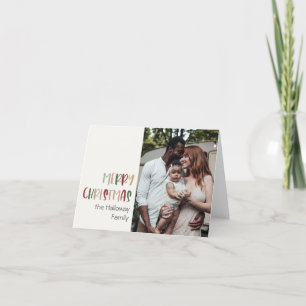 Farbenfrohe Weihnachtsfeier Falten Single Foto Feiertagskarte