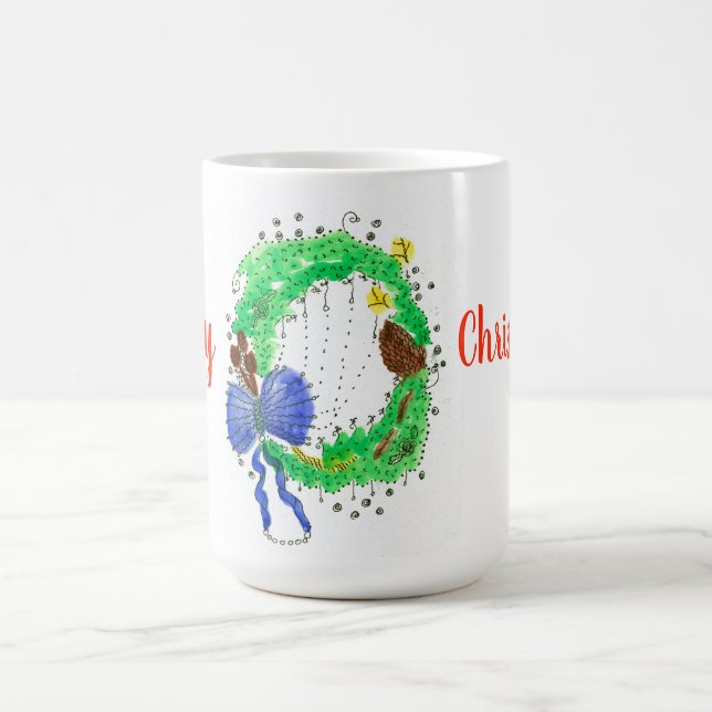 Farbenfrohe Weihnachtsfeier Kaffeetasse (Mittel)