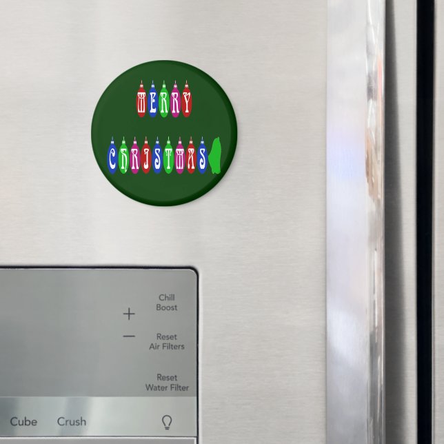 Farbenfrohe Weihnachtsfeier Schriftart Magnet (In Situ (Kühlschrank))