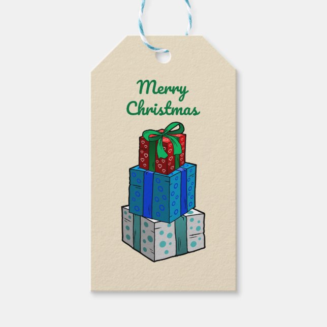 Farbenfrohe Weihnachtsfeiertage Geschenkanhänger (Vorderseite)