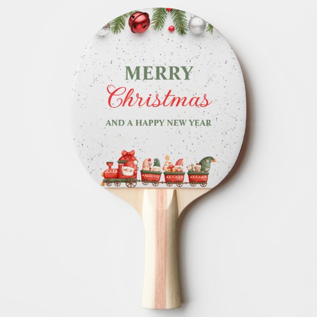Farbenfrohe Weihnachtsfeiertage Pingpongpaddel Tischtennis Schläger (Vorderseite)