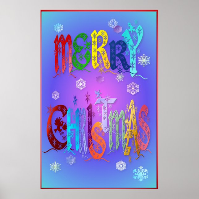 Farbenfrohe Weihnachtsgebäck groß Poster (Vorne)