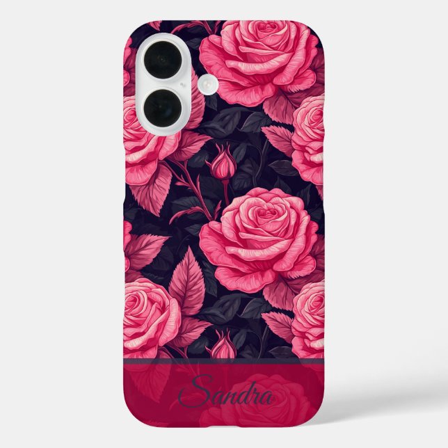 Farbenfrohe Weihnachtsgeschenk-Rosenblume Name Case-Mate iPhone Hülle (Rückseite)