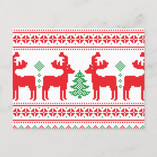 Farbenfrohe Weihnachtsgeschenke Feiertagspostkarte