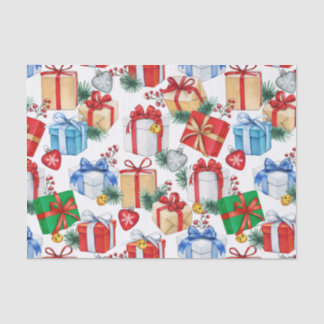 Farbenfrohe Weihnachtsgeschenke Seidenpapier