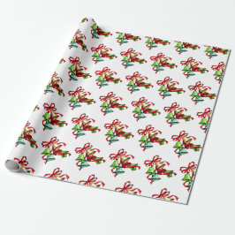 Farbenfrohe Weihnachtsglocken Retro Weihnachtsgesc Geschenkpapier