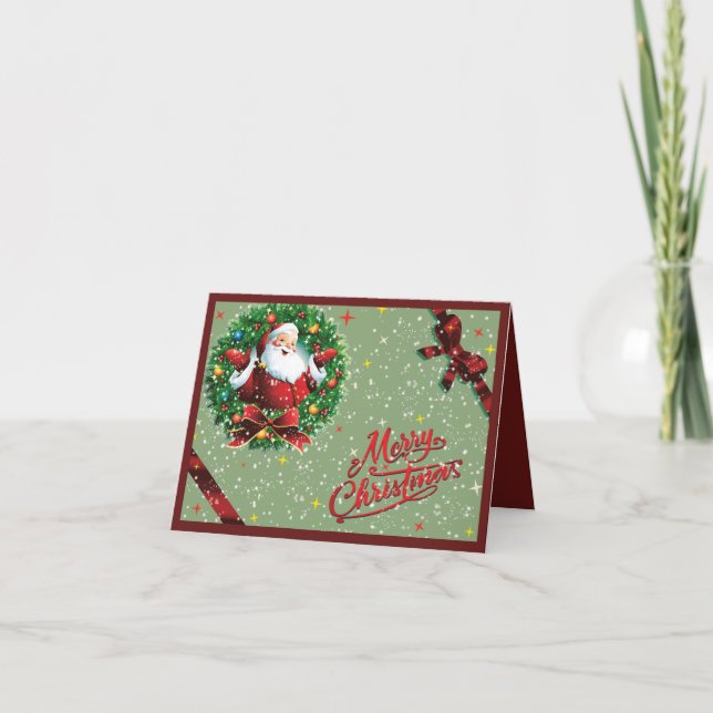 Farbenfrohe Weihnachtskarte Feiertagskarte (Vorderseite)