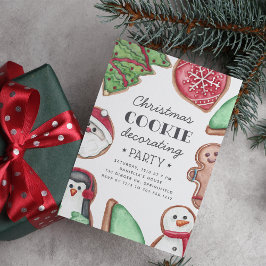 Farbenfrohe Weihnachtskekse Dekorieren Party Einladung