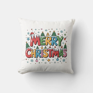 Farbenfrohe Weihnachtskids Cartoon Kissen Kissen K
