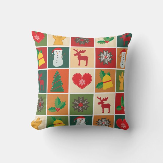 Farbenfrohe Weihnachtskollektion Kissen (Vorderseite)