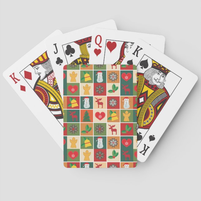 Farbenfrohe Weihnachtskollektion Spielkarten (Rückseite)