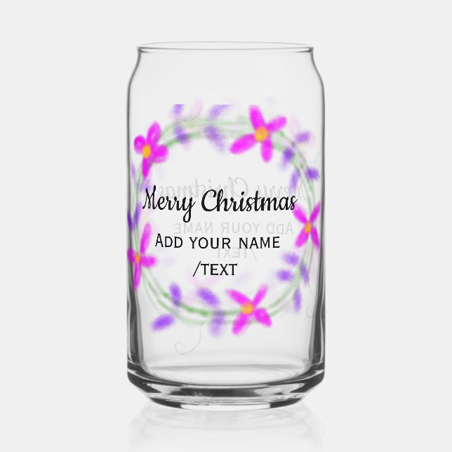 Farbenfrohe Weihnachtskranzgarten hinzufügen Dosenglas (Vorderseite)