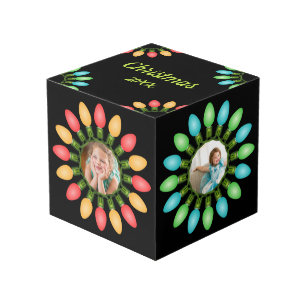 Farbenfrohe Weihnachtslichter Grafischer Foto Cube Würfel