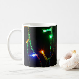 Farbenfrohe Weihnachtslichter Kaffeetasse