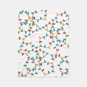 Farbenfrohe Weihnachtslichtmuster Fleecedecke