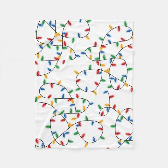 Farbenfrohe Weihnachtslichtmuster Fleecedecke (Vorderseite)