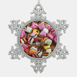 Farbenfrohe Weihnachtslieder Schneeflocken Zinn-Ornament