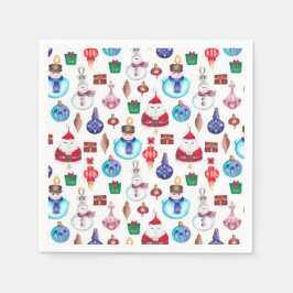 Farbenfrohe Weihnachtsmuster Serviette