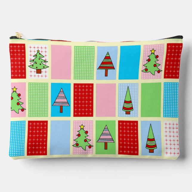 Farbenfrohe Weihnachtsmuster Zubehörtasche (Vorderseite)