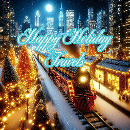 Farbenfrohe Weihnachtsreisen Feiertagskarte