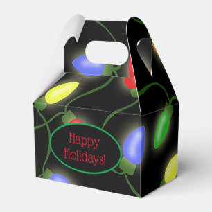 Farbenfrohe Weihnachtssaitenlichter Geschenkschachtel