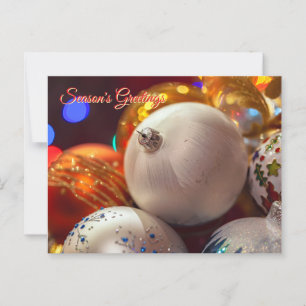 Farbenfrohe Weihnachtsschmuck - Die Grüße der Jahr Postkarte