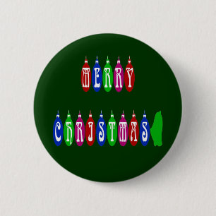 Farbenfrohe Weihnachtsschmuck Schriftart Button