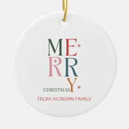 Farbenfrohe Weihnachtsschneeflocken Keramik Ornament