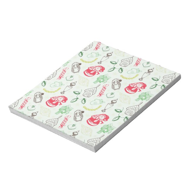 Farbenfrohe Weihnachtsschneezeit Notizblock (Rotiert)