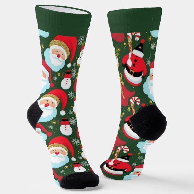 Farbenfrohe Weihnachtssocken mit Namen Socken (Gewinkelt)