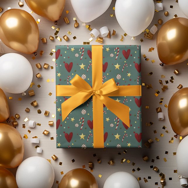 Farbenfrohe Weihnachtsthemen Geschenkpapier (Von Creator hochgeladen)