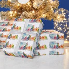 Farbenfrohe Weihnachtswunder Wunderland Geschenkpapier