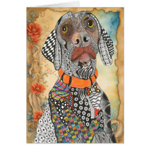 Farbenfrohe Weimaraner Hundeflorengrüstkarte