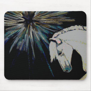 Farbenfrohe Weiße Stallion Pferdebrustmousepad Mousepad