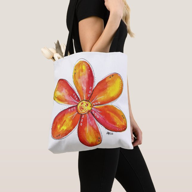 Farbenfrohe weißliche Orange und gelbe Blume (Von Nahem)