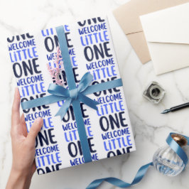 Farbenfrohe "Welcome Little One" Babydusche Geschenkpapier