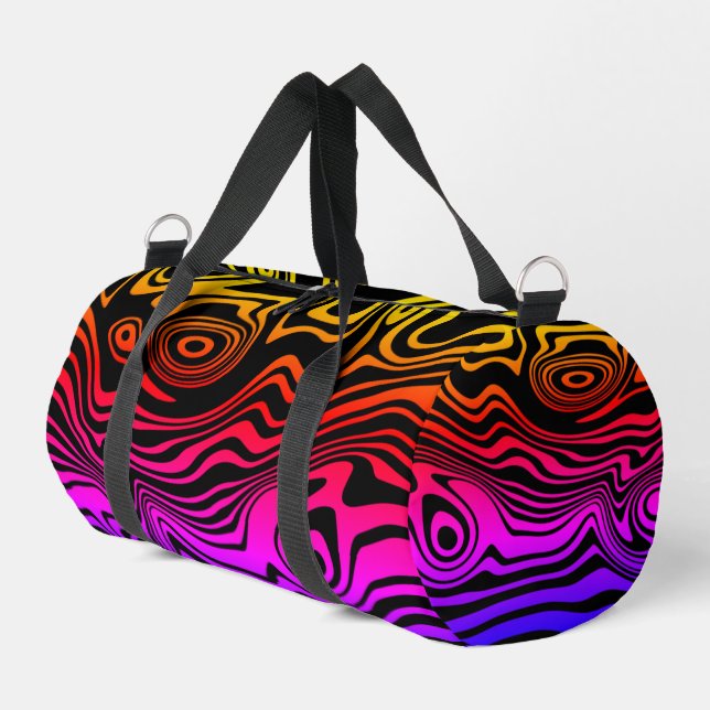 Farbenfrohe Wellen Neonfarben Duffle Bag (Linke Seite)