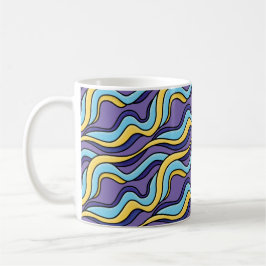 Farbenfrohe Wellenmuster Funky Retro Modernes Abst Kaffeetasse
