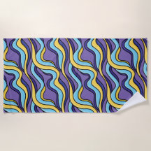 Farbenfrohe Wellenmuster Funky Retro Modernes Abst