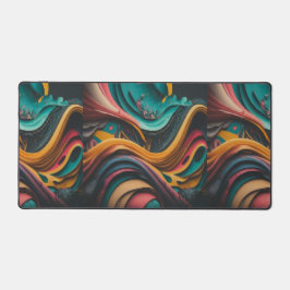 Farbenfrohe Wellenmuster Schreibtischunterlage